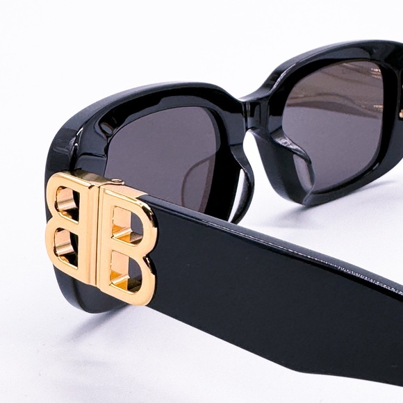 NEW BALENCIAGA BB0310SK 001  SQUARE BLACK SUNGLASSES - Picture 7 of 10